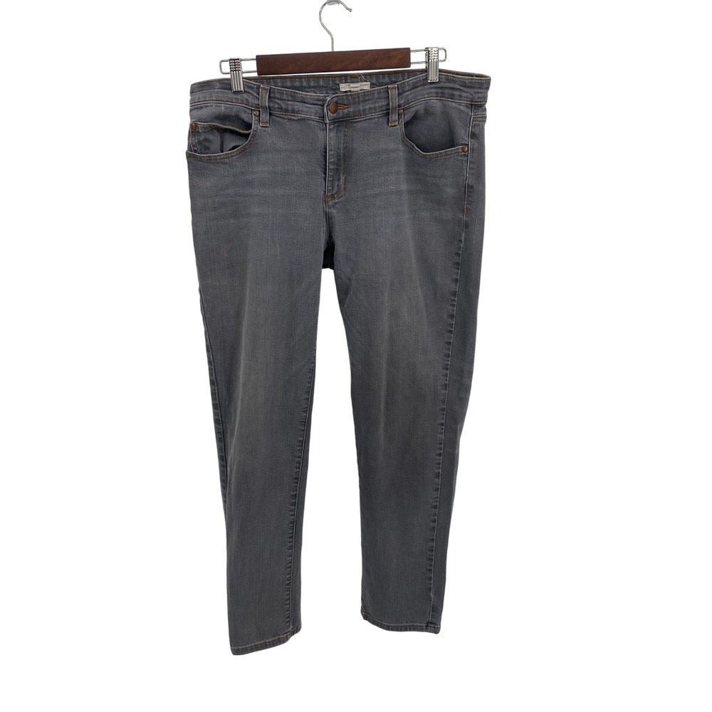 Eileen Fisher‎ Womens Size 12 Straight Leg Denim Grey Jeans